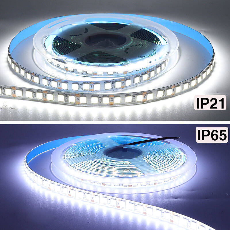 Taśma Led 12V 24V 5054 2835 5050 60 120 240 leds/m wodoodporna zimna/ciepła/Natrual biała elastyczna taśma LED RGB taśma oświetleniowa lampa 5m