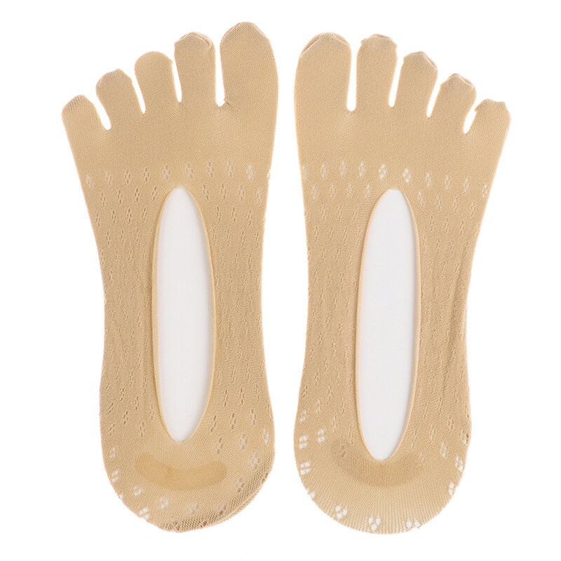 Meias ortopédicas de compressão femininas, meias de dedo do pé ultra baixa com aba em gel, respirável, absorvente ao suor, desodorante, invisível