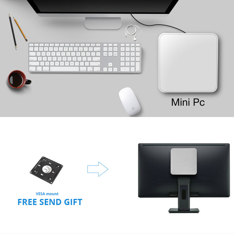 XCY-Mini PC de bureau avec processeur Intel Core i5-4200U/i7-4500U, Linux, HDMI, VGA, Wi-Fi, Gigabit Ethernet
