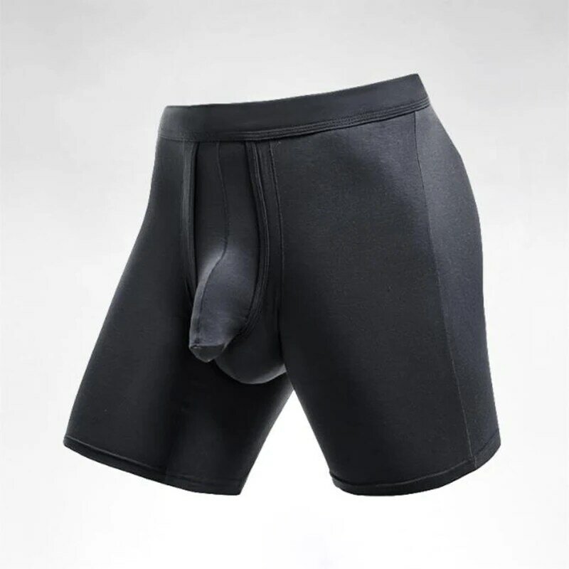 Anda yang seksi! Keluaran baru celana dalam Boxer tas kantong seksi olahraga kaki panjang pria celana Boxer bersirkulasi serat