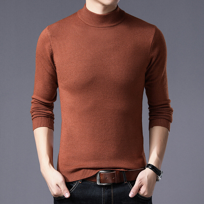 Новинка 2023, брендовый зимний мужской свитер MRMT, Вязаные Рубашки, Однотонный свитер с воротником «хомут», пуловер для мужчин, свитер, одежда