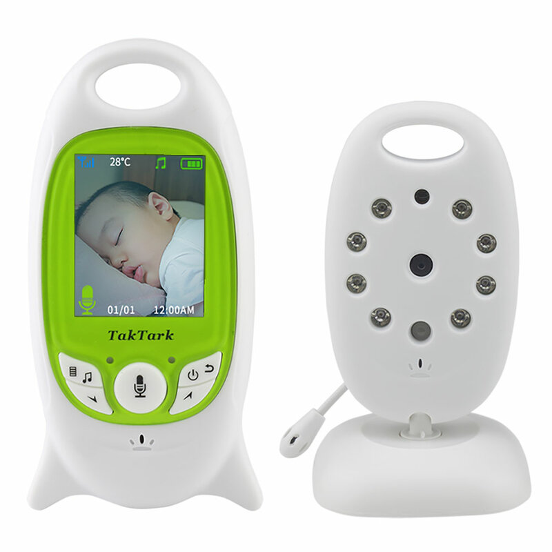 Baby Monitor Vídeo Sem Fio, Câmera de Segurança Cor, 2 Way Talk, Visão Noturna, IR, LED, Monitoramento de Temperatura com 8, 2.0 ", Top