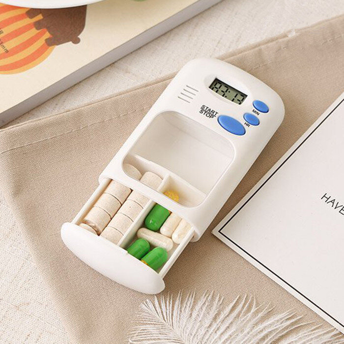 Mini Portable Pill przypomnienie Drug Alarm Timer skrzynka elektroniczna Organizer Alarm z wyświetlaczem LED zegar przypomnij małą apteczka