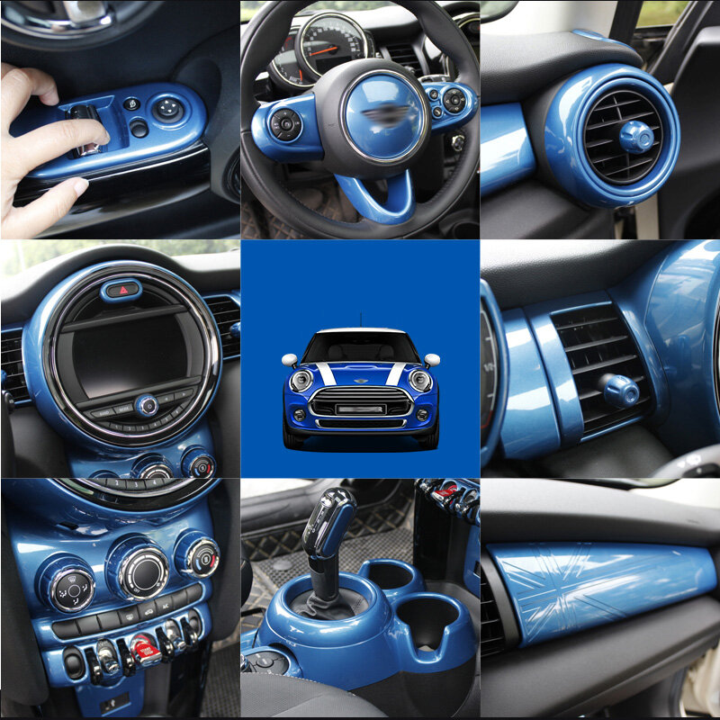Auto Stuurwiel Sticker Luchtuitlaat Decoratieve Shell Voor Bmw Mini Cooper F55 F56 F57 Dashboard Cover Venster Lift Frame styling
