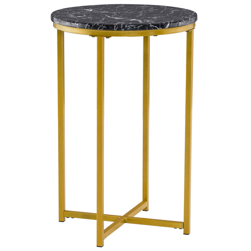 [40x40x60]cm marmur prosty zaokrąglona krawędź stolik stolik stolik stolik BlackUS