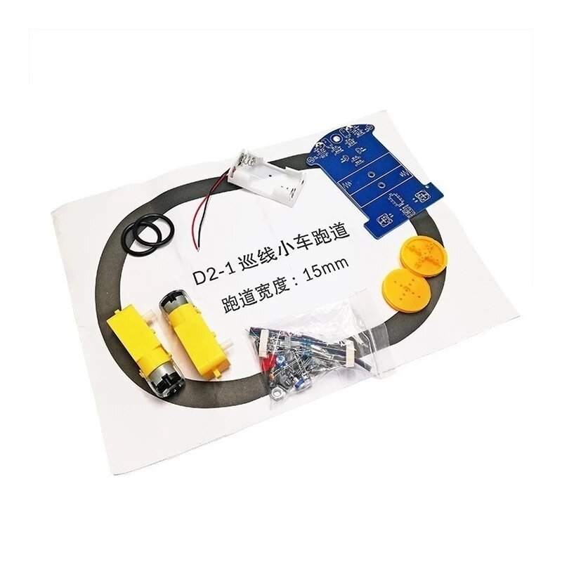 Kit de línea de seguimiento inteligente para coche, D2-1 de Motor TT Kit DIY electrónico, piezas de automóviles de patrulla inteligente