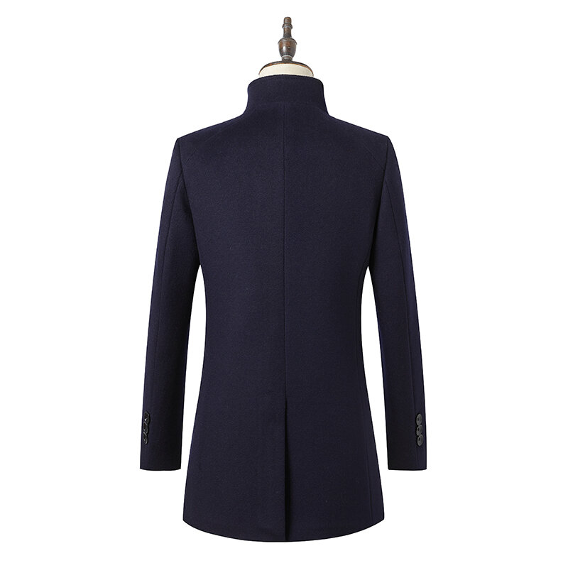 Kolmaova – manteau en laine à col rabattu pour homme, Style décontracté, Trench-Coat solide, à simple boutonnage, nouvelle collection