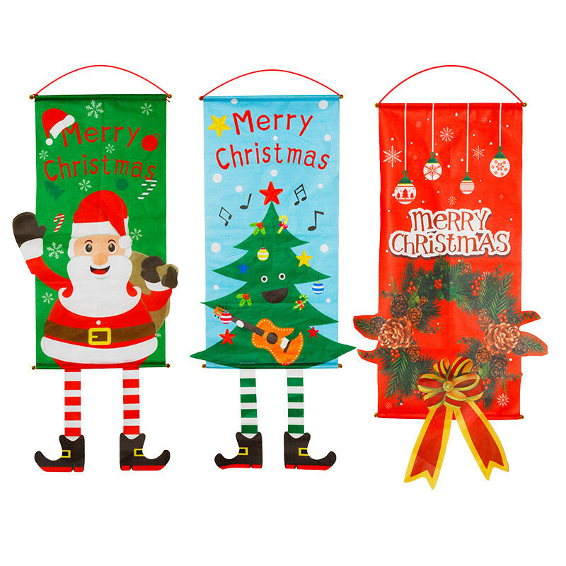Feliz natal decorações para casa ornamentos guirlanda noel alpendre sinal decoração da porta de natal pendurado pano navidad 2022 ano novo