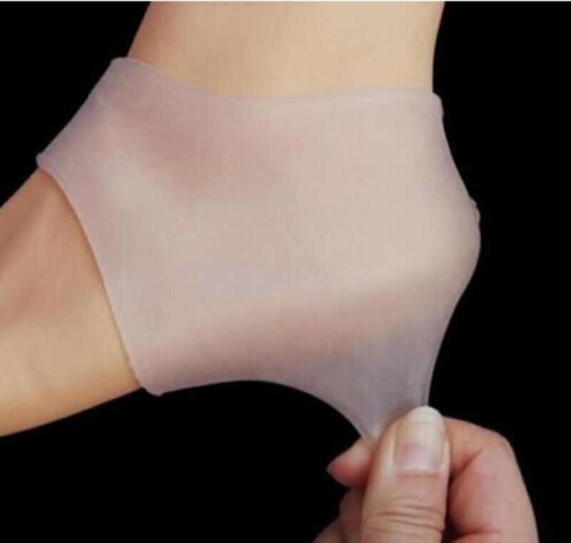 Protetor peds de silicone, suporte hidratante em gel para os pés rachados, protetor macio transparente de calcanhar