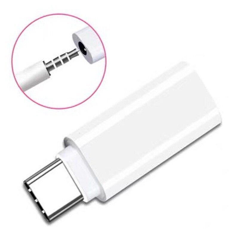 Type-C Adapter Male Type C to Female 3.5mm Adapter For Macbook Xiaomi Huawei Honour 3.55mm wired earphone Adapter Support OTG