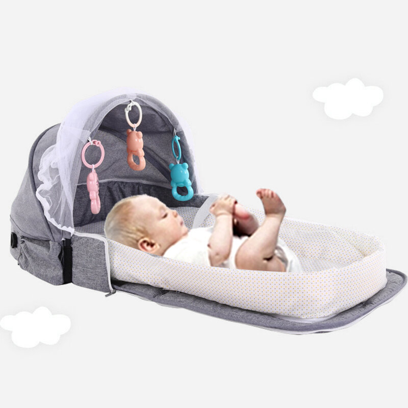 Składane legowisko do spania dla niemowląt kołyski dla dzieci dla noworodków oddychająca podróż ochrona przed słońcem moskitiera wielofunkcyjne przenośne łóżeczko dziecięce