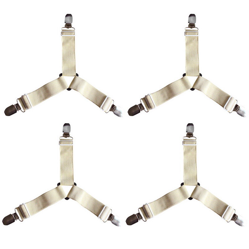 Hot 4pcs/set Elastic Bed Sheet Clips Suspenders Home Bed Sheet Clips Straps Adjustable Heavy Duty  