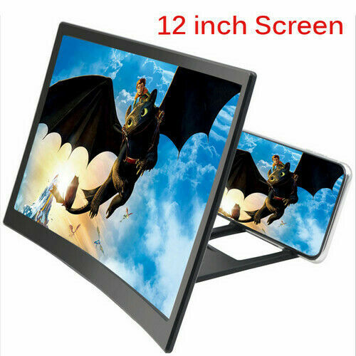 12" 3D Movie Curved Screen Enlarge Magnifier HD Projector Holder for Cell Phone