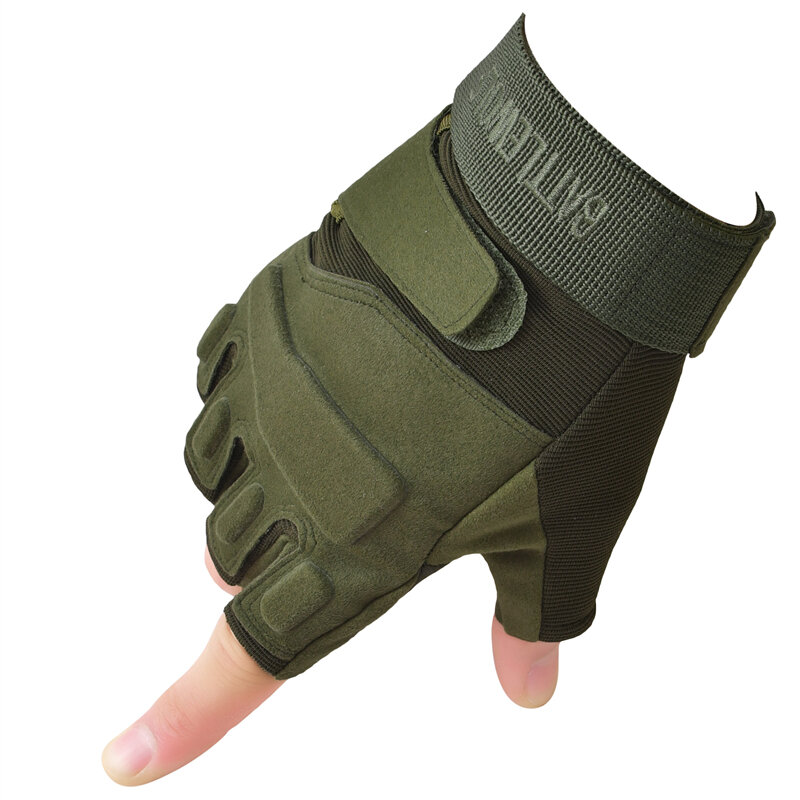 Guantes tácticos para exteriores Airsoft, guantes deportivos de medio dedo, militares, de combate, tiro, caza, Fitness, sin dedos