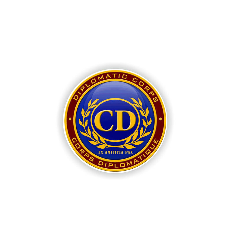 CMCT Aksesori Stiker Awal Penutup Mobil Tahan Air Segel Diplomatik Bulat CD Legion Personal 14.5Cm * 14.5Cm