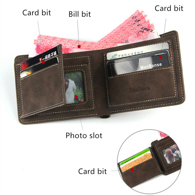 2024 portfel w nowym stylu, moda na co dzień, portfel na karty krótki akapit PU wielofunkcyjny składany portfel
