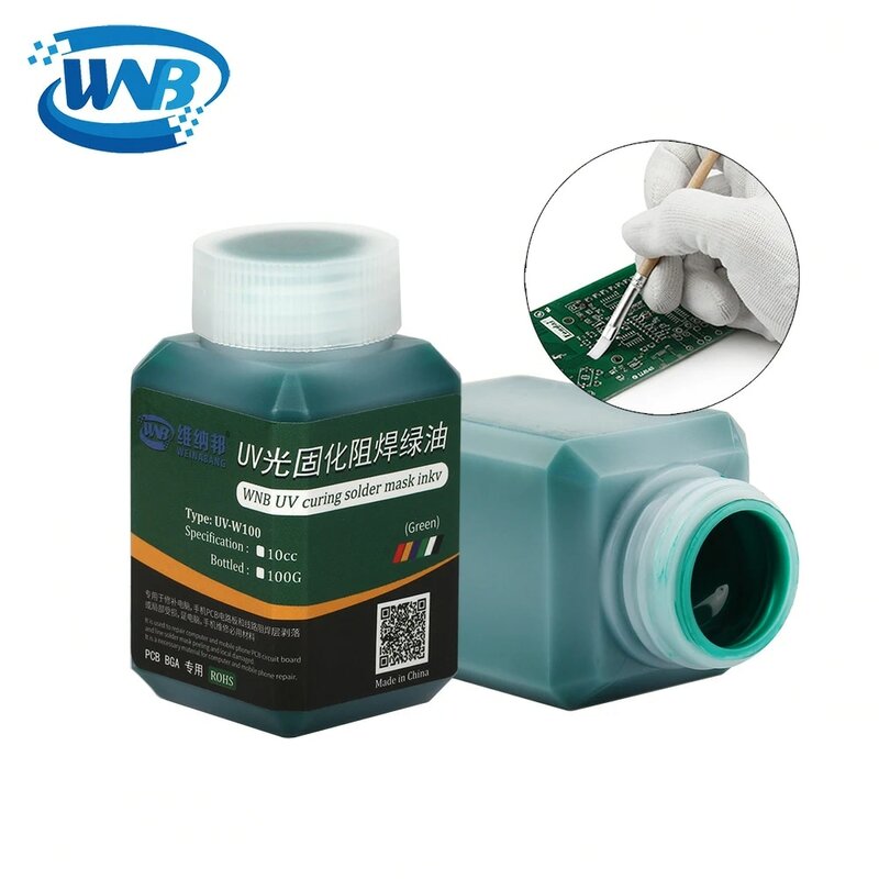 WNB 100g УФ Фоточувствительный отверждаемые чернила для паяльной маски для предотвращения коррозионной дуги BGA PCB SMD печатная плата ремонт сварки краска масло