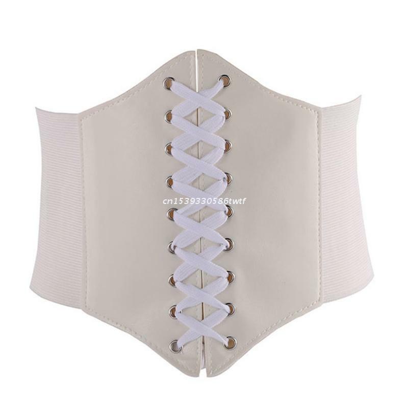 Vrouwen Faux Leather Underbust Corset Taille Riem Steampunk Sexy Lace-Up Bustier Dropship