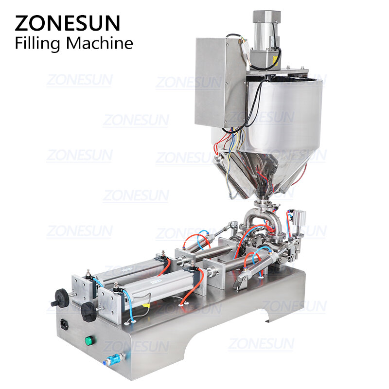ZONESUN-초콜릿 땅콩 버터 충전 기계, 히터 혼합 장비, 무효성 점성 액체 페이스트 소스, 화장품 필러