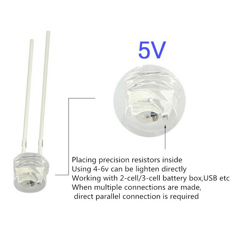 LED 5V 12V 5mm 비드 SMD f5 F3 모자 라운드 램프 딥 LED USB 자동차 조명, 흰색, 빨간색, 녹색, 파란색, 노란색 칩, 10 개