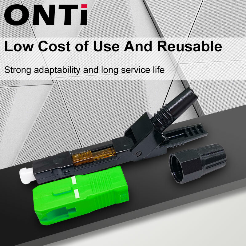 ONTi-conector rápido de fibra óptica SC APC, adaptador de modo único FTTH, montaje de campo, 50-400 Uds.