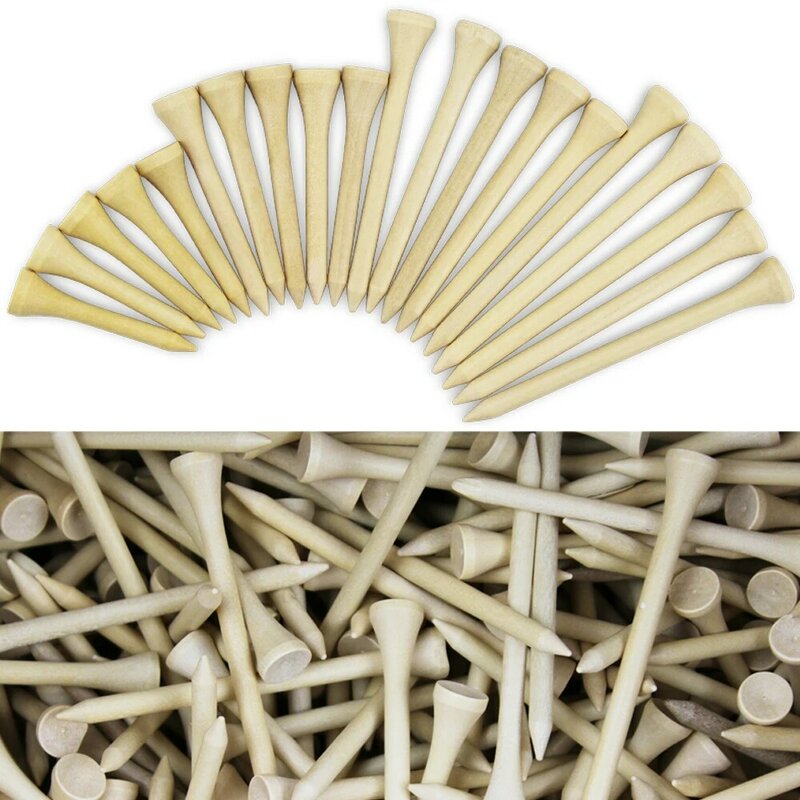 50 Pcs/Lot Golf Tees Plastic Wood Bamboo 4 Styles Golf Tee Colorful for all Over Sized Drivers, Irons & Hybrids. Longer Drives
