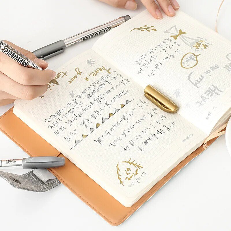 2ชิ้น/ล็อต DIY Metallic กันน้ำถาวร Marker ปากกา Gold และ Silver สำหรับวาดนักเรียนอุปกรณ์ Marker Craftwork Pen