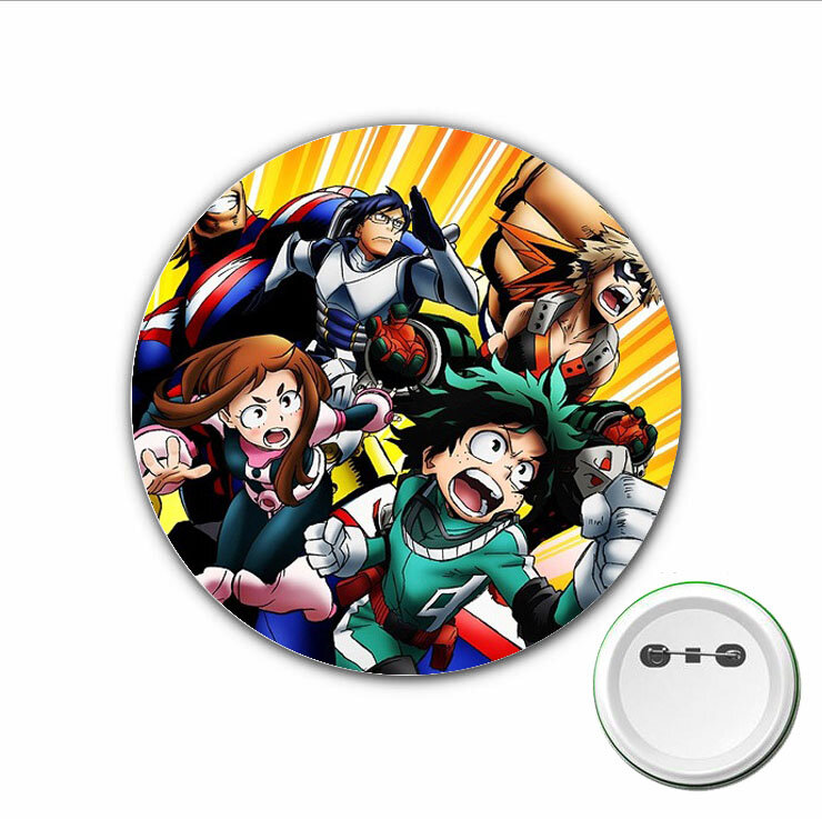 3pcs anime My Hero Academia lencana Midoriya Izuku Cosplay pin bros untuk pakaian Aksesori tas ransel kancing lencana