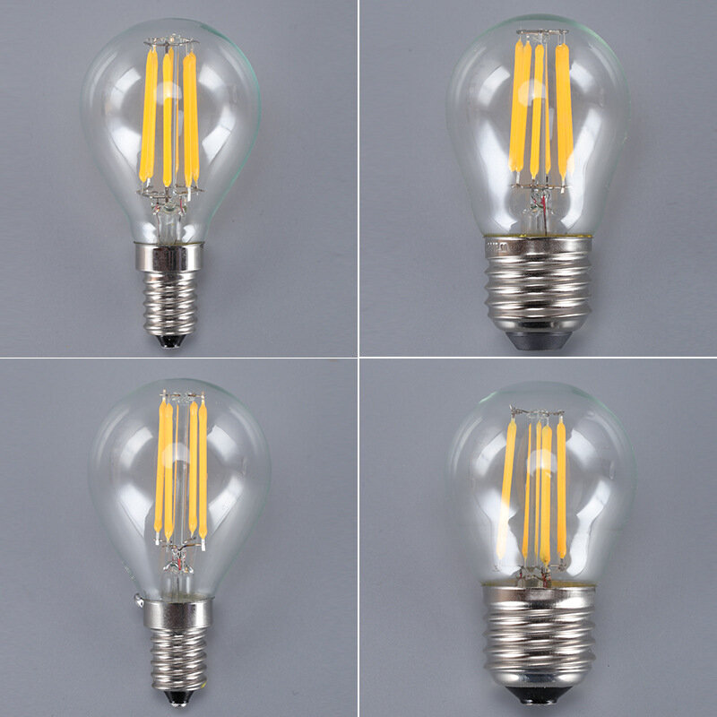 10pcs/lot Retro LED Bulb 4W 8W 12W 16W Dimmable E14 E27 Base lamp Warm White Cold White Filament Light AC 220V G45 Edison Bulbs