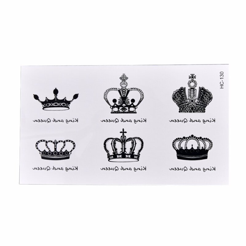 시뮬레이션 알파벳 방수 남성과 여성 문신 스티커 바디 아트 10.5*6cm, 새로운 왕관 패턴 임시 문신