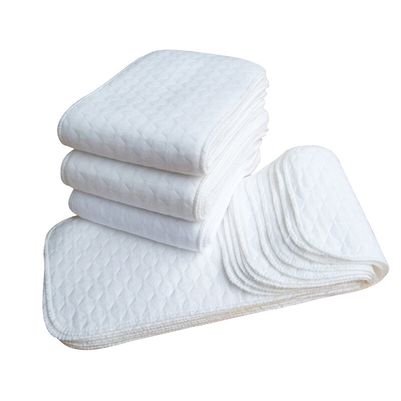 3 Layers Baby Diaper Inserts 1Pcs Washable Reusable Babies Care Eco-Friendly Cotton Infant Diapers Cloth White