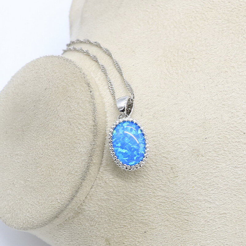 Conjunto de joias para mulheres, prata esterlina 925, opala azul, brincos brancos, topázio