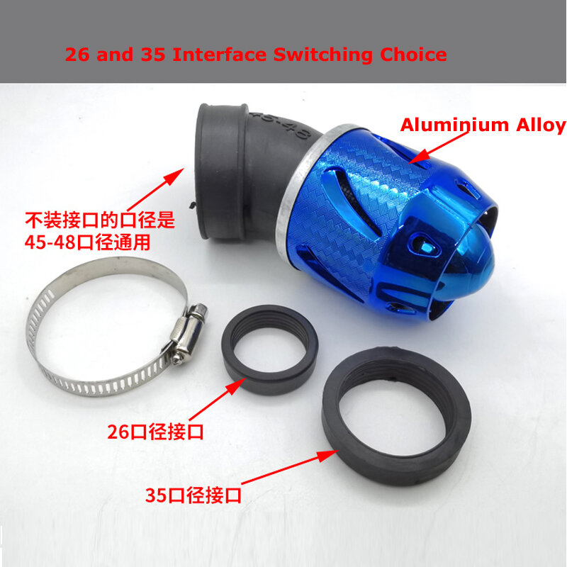 Motorrad Geändert 45-48mm Wasserdichte Luftfilter Für Chinesische Roller 125 Jialing 70 High Flow Filter Pilz Kopf