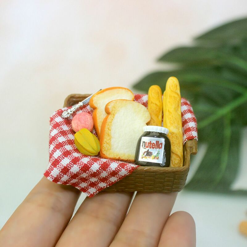 Mini jedzenie dla lalki 1 :6 /1: 12 domek dla lalek miniaturowy koszyk na chleb imitacja jedzenia zabawki modele domek dla lalek skala miniatury