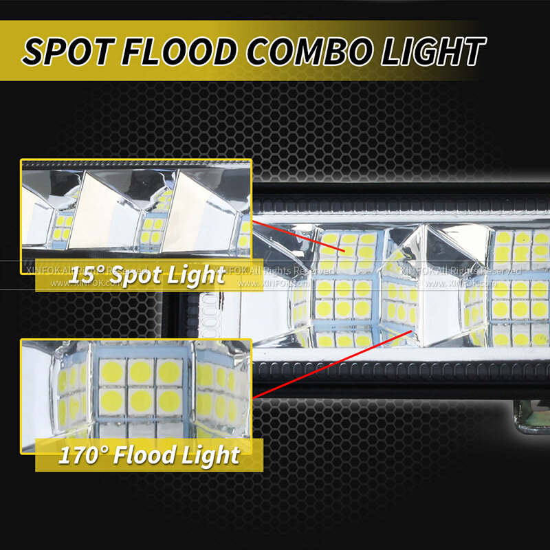 72W samochodowe światło robocze listwa LED 4x4 24 LED Bar roboczy Offroad SUV ATV ciągnik łódź ciężarówki koparka 12V 24V led Combo Beam