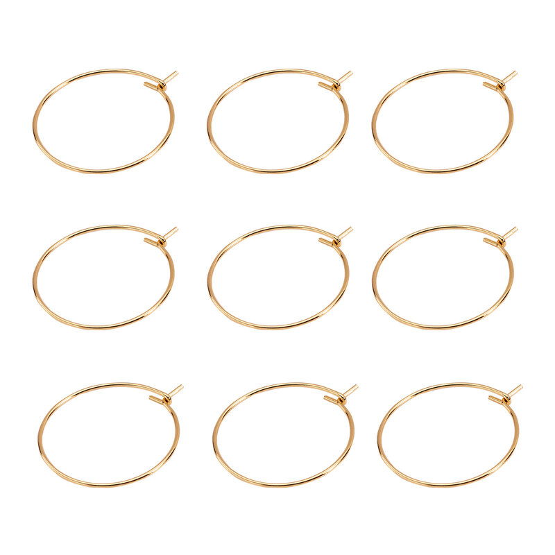 100 pçs/set aros de aço inoxidável brincos descobertas ouro prata cor grande círculo orelha fio aros brinco para diy jóias fazendo