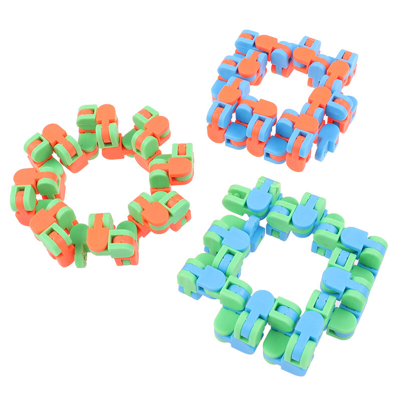 1pc Multicolor Wacky Tracks Snap und Klicken Zappeln Spielzeug Kinder Autismus Schlange Puzzles Klassische Sinnes Spielzeug