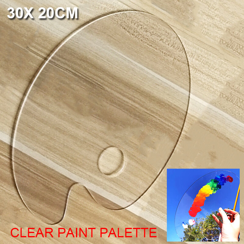 Paleta de pintura acrílica transparente claro gouache artista pintura paleta de mistura fácil limpeza para ferramentas de pintura a óleo aquarela