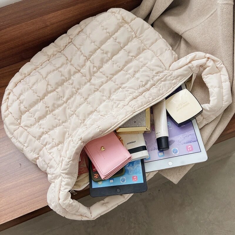 Women Space Cotton Shoulder Bag Winter Down Diagonal Bag Large Capacity Tote Crossbody Bag Luxury Designer Soft Handbag Bolsas
