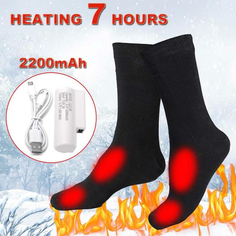 Chaussettes chauffantes électriques, 3.7V 3, batterie Rechargeable, pour hommes et femmes, pour le ski en plein air, le cyclisme, le Sport