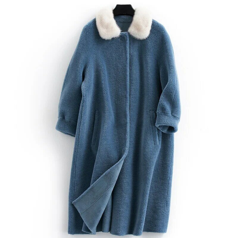 Abrigo largo de piel auténtica para mujer, chaqueta de lana, Tops, Parka cálida, gran oferta, invierno, L2422, 2020