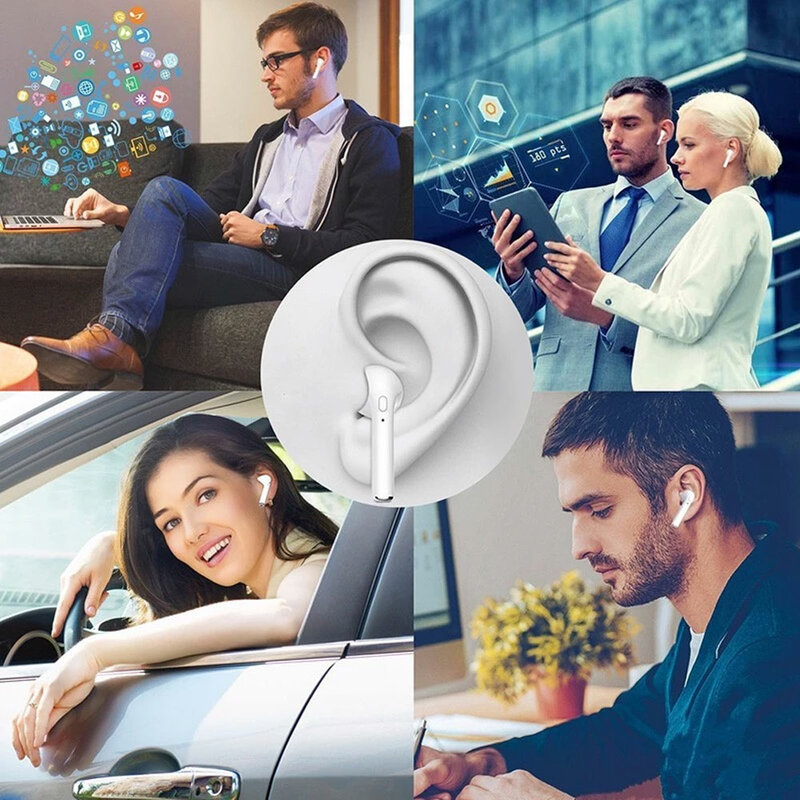 Auriculares Bluetooth i7s TWS, miniauriculares inalámbricos Bluetooth 5,0, auriculares estéreo con caja de carga, micrófono para iPhone Android