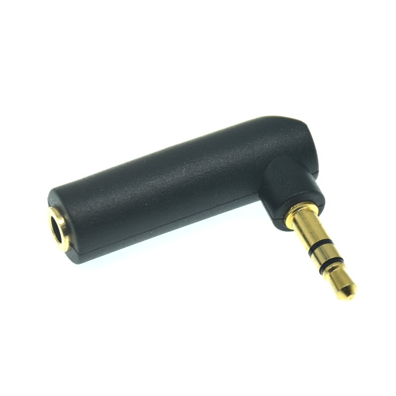 3.5mm macho para fêmea 90 graus direito ângulo adaptador conversor fone de ouvido áudio microfone jack estéreo plug conector