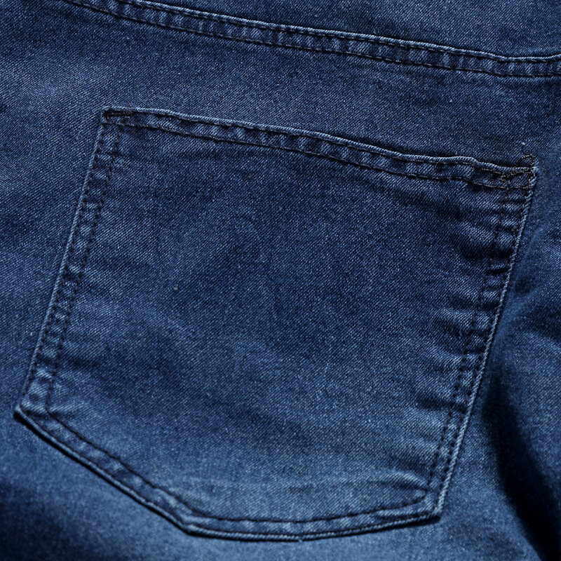ผู้ชายสบายๆกางเกง2021 Multi-Pocket กางเกงสีฟ้าแฟชั่น Hip-Hop Slim ตรงกลางแจ้งล้าง Overalls กางเกงยีนส์คุณภาพสูง