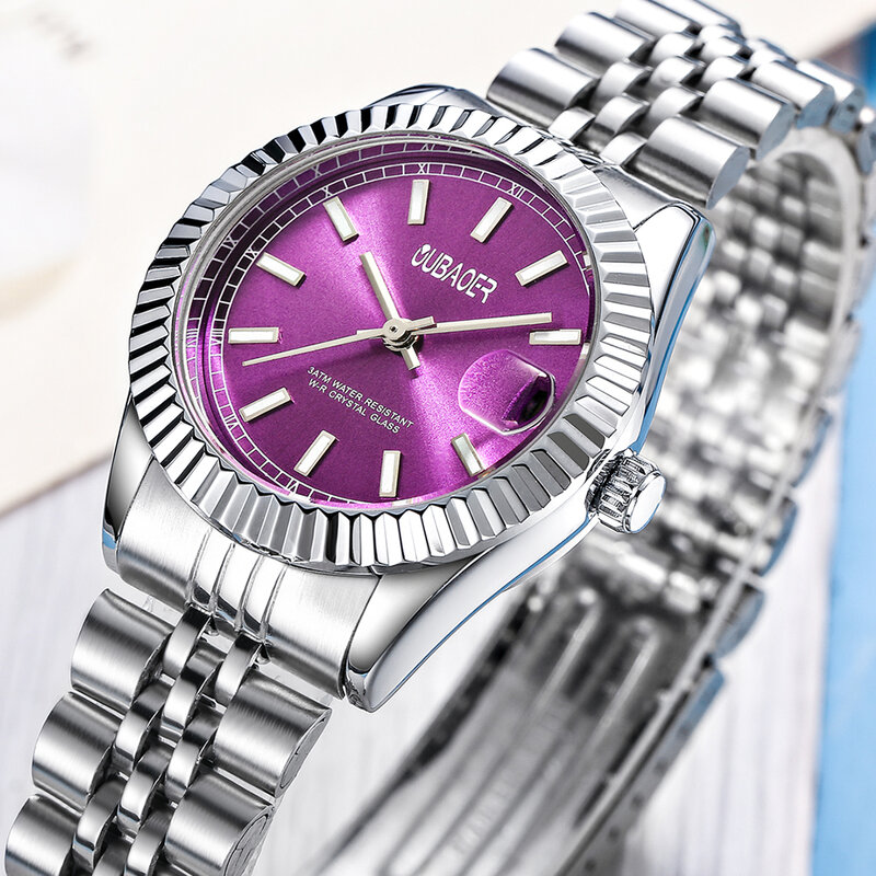 OUBAOER Women Watches Gifts for Girlfriend Quartz Luxury Watch Lady Quartz Wristwatch Bracelet Waterproof Clock Relogio Feminino