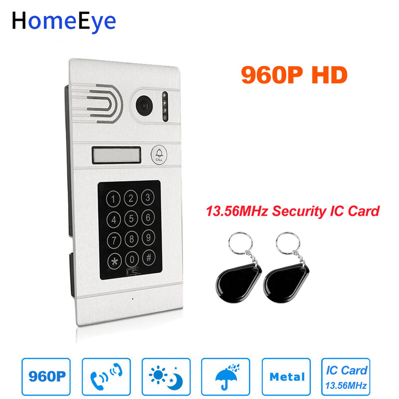 HomeEye – visiophone IP, unité extérieure, système de contrôle d'accès, interphone vidéo, carte IC + clavier