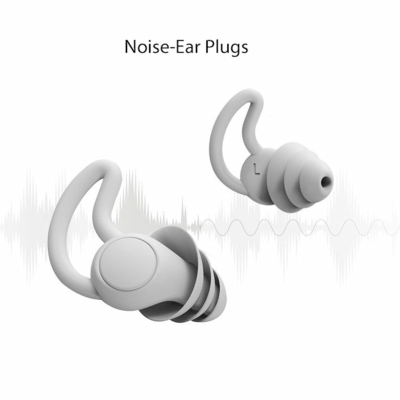1Pair 2/3 Layer Soft Silicone Ear Plugs Tapered Noise Reduction Earplugs Sound Insulation Ear Protector
