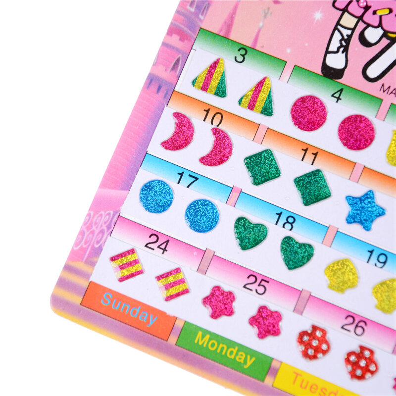 Stiker Anak-anak Menakjubkan Kepala Anting-Anting Kartun Hadiah Kristal Mainan Stiker 1 Lembar = 60 Buah Hadiah Hari Anak-anak
