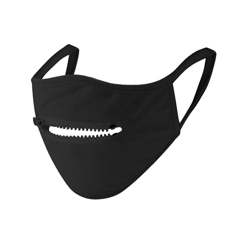 Maschere Unisex in cotone Anti-uv Design con cerniera antipolvere Anti-Haze Outdoor Cycling Face Cover stampa adulto donna uomo maschera per il viso Zip
