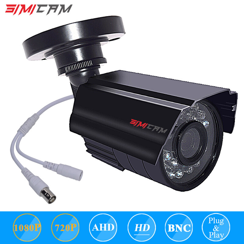 SIMICA1080P AHD telecamera di sicurezza 2 pcs2mp/5MP Bullet Kit Outdoor custodia resistente alle intemperie cinture Super Night Vision IR CCTV videocamera